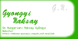 gyongyi maksay business card