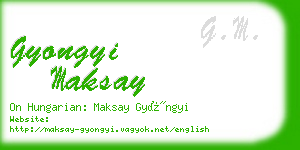 gyongyi maksay business card